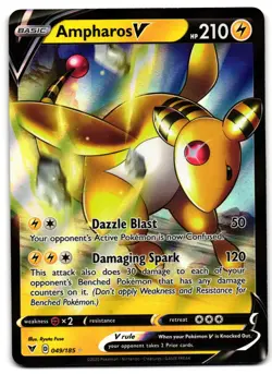 Ampharos V 049/185 - 🌊 Vivid Voltage V Rare Pokemon TCG Holo 🖤 - LP - Image 1