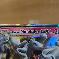 Pokemon TCG Alolan Ninetales GX Ultra Rare Full Art Holo HP 200 132/214 - Image 3