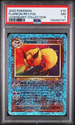 Flareon Reverse Holo #10 2002 Pokemon Legendary Coll. PSA 7 - Image 1
