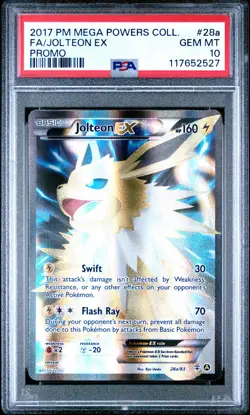 POKEMON MEGA POWERS JOLTEON EX #28A FULL ART PROMO PSA 10 GEM MINT #117652527 - Image 1