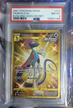 Pokemon Inteleon Secret Rare Holo PSA 8 SWSH07 Evolving Skies 227/203 2021 - Image 3