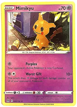 Rare Lost Origin Mimikyu ■ 080/196 Rare ■ Pokemon Card Near Mint - Image 1