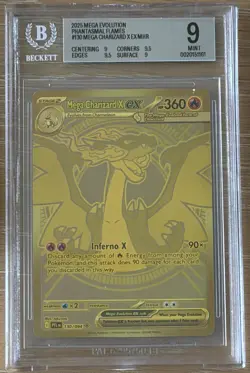Mega Charizard X ex 130/094 Phantasmal Flames Hyper Rare Gold Card BGS 9 - Image 1