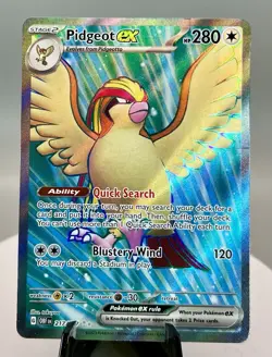 Pidgeot ex 217/197 Full Art Ultra Rare Obsidian Flames OBF Pokemon Card NM - Image 1