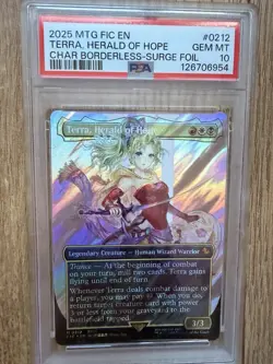 2025 MTG FINAL FANTASY COMMANDER SURGE FOIL #0212 TERRA, HERALD OF HOPE PSA 10 - Image 1