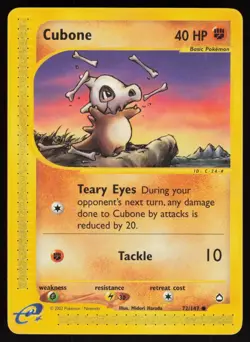 E-Reader Cubone 072/147 Aquapolis Pokemon TCG Card - Image 1