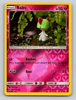 Ralts 139/214 Lost Thunder Discontinued Fairy Pokemon Reverse Holo NM Yuka Morii - Image 1