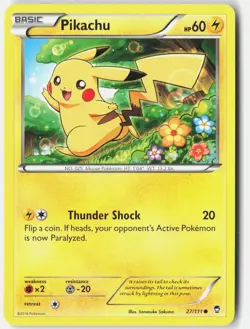 Pikachu 27/111 Common Furious Fists Pokemon Near Mint - Image 1