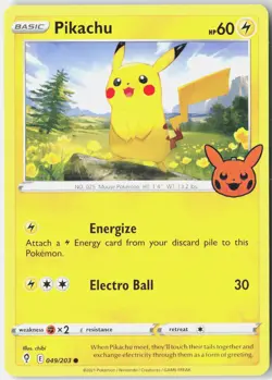Pikachu 049/203 Common Evolving Skies Pokemon Near Mint - Image 1