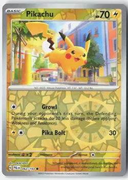 Pikachu 062/193 Common Paldea Evolved Pokemon Reverse Holo Near Mint - Image 1