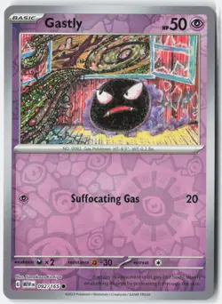 Gastly 092/165 Common 151 Pokemon Reverse Holo Near Mint - Image 1