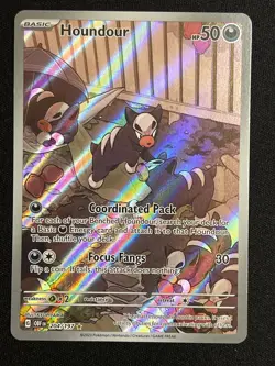 Pokemon Houndour Illustration Rare SV03: Obsidian Flames 204/197 NM - Image 1