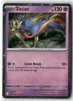 ZACIAN 045/094 RARE PHANTASMAL FLAMES POKEMON COSMOS HOLO NEAR MINT - Image 1