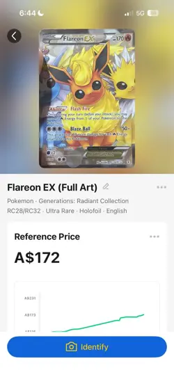 Pokemon TCG Flareon-EX Generations Rc28 Holo Full Art - Image 5