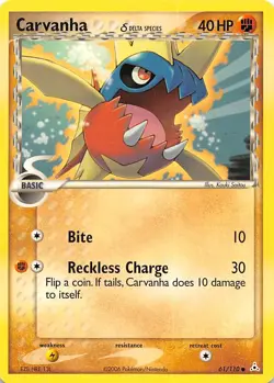 Carvanha Delta Species 61/110 Holon Phantoms Pokemon - Image 1