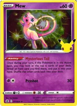 MEW 011/025 HOLO RARE CELEBRATIONS POKEMON HOLO NM - Image 1