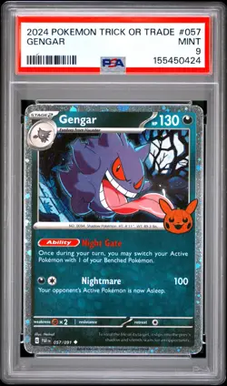2024 POKEMON STAMPED TRICK OR TRADE #057 GENGAR PSA 9 MINT - Image 1