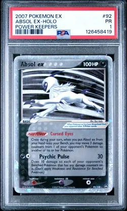 2007 POKEMON EX POWER KEEPERS #92 ABSOL EX-HOLO PSA 1 - Image 1