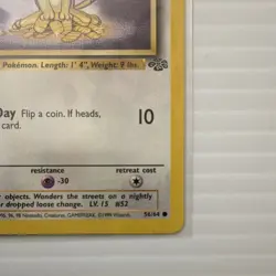 Pokemon Meowth 56/64 Jungle 1st Edition Common 50 HP Basic English 1999 - Image 3