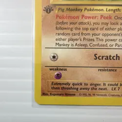 Pokemon Mankey 55/64 Jungle 1st Edition Common 30 HP Basic English 1999 - Image 2