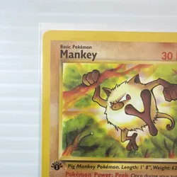 Pokemon Mankey 55/64 Jungle 1st Edition Common 30 HP Basic English 1999 - Image 3