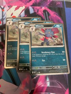 POKEMON - WEAVILE X3 - NM - COSMOS HOLO - RARE - PROMO - Image 1