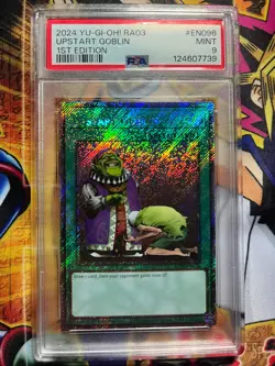 PSA 9 Yu-Gi-Oh RA03-EN096 Upstart Goblin 1st Edition Platinum Secret Rare - Image 2