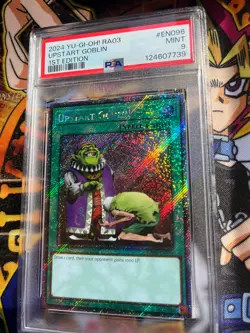 PSA 9 Yu-Gi-Oh RA03-EN096 Upstart Goblin 1st Edition Platinum Secret Rare - Image 3