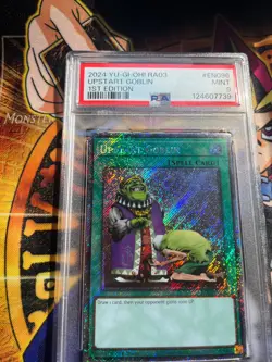 PSA 9 Yu-Gi-Oh RA03-EN096 Upstart Goblin 1st Edition Platinum Secret Rare - Image 4