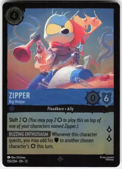 Zipper Big Helper Foil 150/204 Wilds Unknown Disney Lorcana - Image 1
