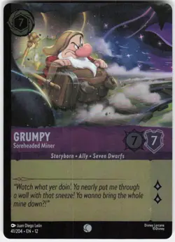 Grumpy Soreheaded Miner Foil Foil 41/204 Wilds Unknown Disney Lorcana - Image 1