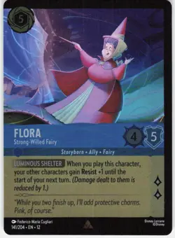 Flora Strong Willed Fairy Foil 141/204 Wilds Unknown Disney Lorcana - Image 1