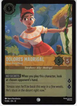 Dolores Madrigal Hears Everything Foil 9/204 Wilds Unknown Disney Lorcana - Image 1