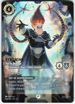 Syndrome Out for Revenge Enchanted Foil 238/204 Wilds Unknown Disney Lorcana - Image 1