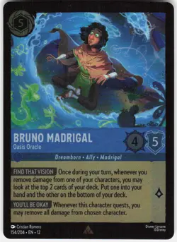 Bruno Madrigal Oasis Oracle Foil 154/204 Wilds Unknown Disney Lorcana - Image 1