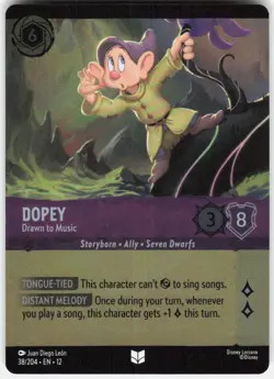 Dopey Drawn to Music Foil 38/204 Wilds Unknown Disney Lorcana - Image 1