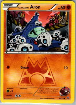 Team Magma's Aron 12/34 Non Holo Double Crisis - Pokemon Card - NM - Image 1