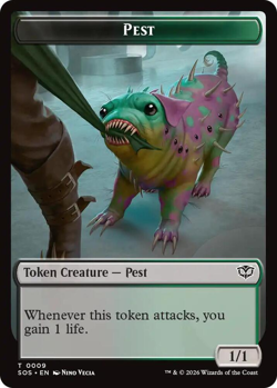 Fractal (0005) || Pest (0009) Token - Commander: Secrets of Strixhaven (Foil) - Image 2