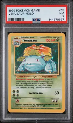 Venusaur Holo 15/102 Game Pokemon PSA 7 - Image 1