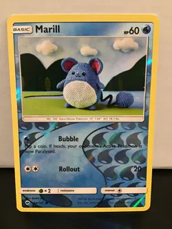Marill 34/147 Reverse Holo Pokemon Burning Shadows Common - Image 1