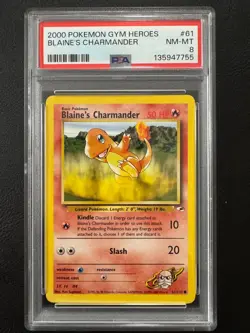 Pokemon TCG: PSA 8 Blaine's Charmander 61/132 - 2000 Pokemon GYM Heroes - Image 1