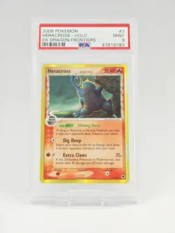 2006 POKEMON EX DRAGON FRONTIERS #3 HERACROSS-HOLO DRAGON FRONTIERS PSA 9 - Image 1