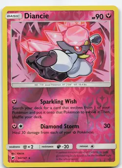 Diancie 94/147 Reverse Holo SM - Burning Shadows NM/LP Pokemon - Image 1