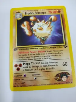 MINT Pokemon 1st Edition Gym Challenge - Brock's Primeape 35/132 - Uncommon - - Image 1