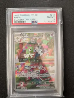 PSA 8 Kirlia Illustration Rare 212/198 Scarlet Violet Deutsch Pokemon - Image 1
