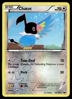 Chatot Dark Explorers Uncommon 85/108 2012 Pokemon TCG - Image 1