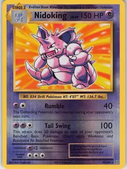 Nidoking 45/108 Holo Rare Evolutions Pokemon Reverse Holo Near Mint - Image 1