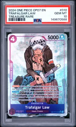 PSA 10 TRAFALGAR LAW 010 OP07 500 YEARS IN THE FUTURE ENGLISH ONE PIECE 😍 - Image 1