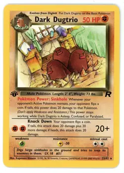 Dark Dugtrio 23/82 1st Edition Team Rocket Pokemon Card - Image 1