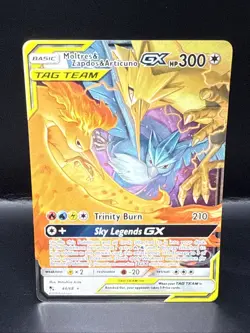 Pokemon Card - Moltres & Zapdos & Articuno GX Hidden Fates 44/68 Ultra Rare Holo - Image 2